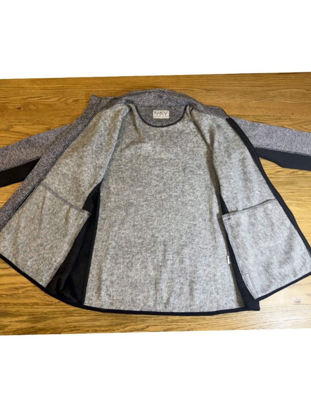 Marc New York Andrew Marc Gray Full Zip Knit Jacket Women's Large Heathered H - Picture 7 of 8